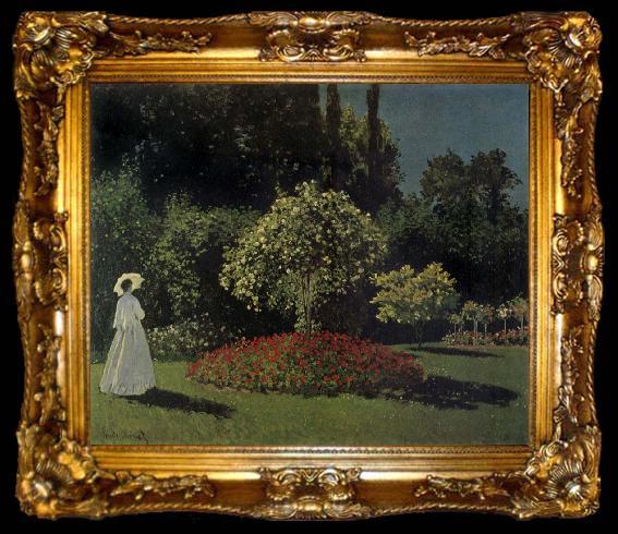framed  Claude Monet Lady in the Garden, ta009-2